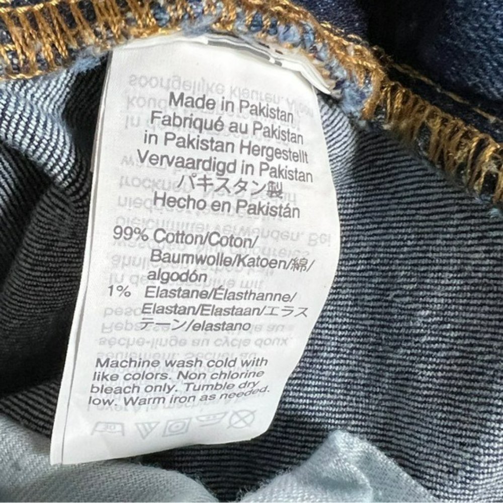 J. Crew Mercantile Dark Wash Distressed Straight Leg Jeans Size 28/32 - Picture 6 of 14